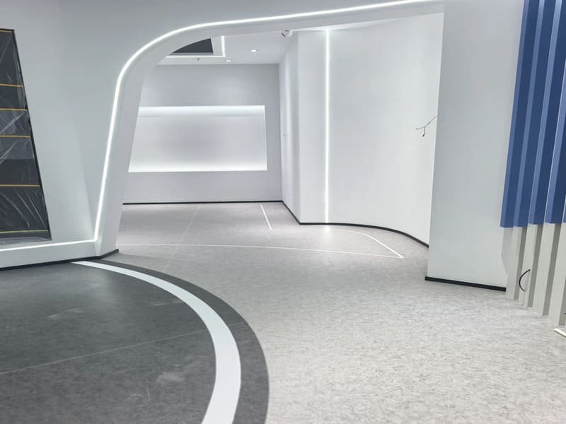 Heat welding PVC sheet flooring seams near a drain